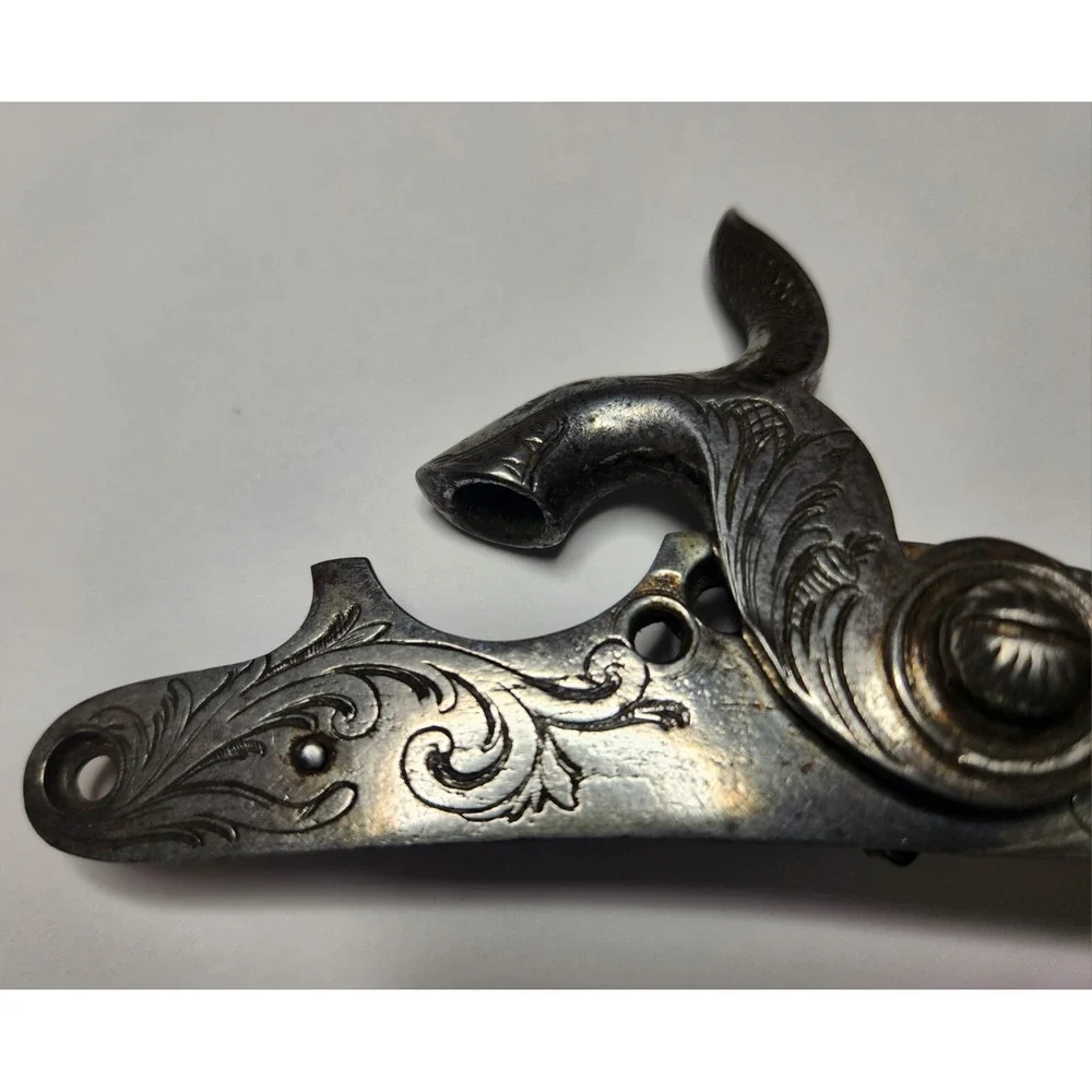 RARE! Antique 19th Century Finely Engraved Left Hand Percussion Lock Muzzle 1870
